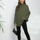thumbnail image 3 of Suéter de invierno para mujer, suéter de punto de cuello alto de gran tamaño y cálido, suéter de punto con mangas de murciélago sueltas para otoño e invierno, 3 of 6