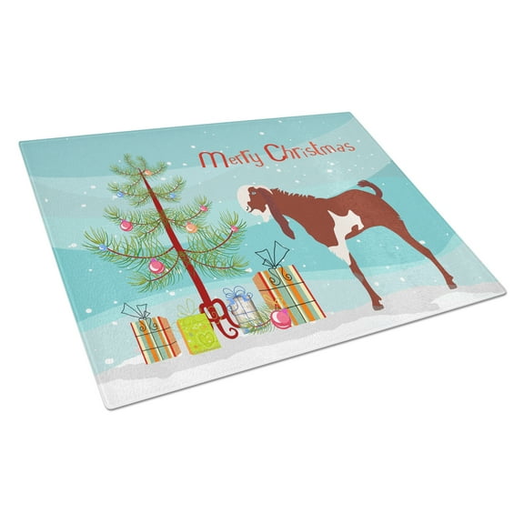 Caroline's Treasures Jamnapari Goat Christmas Glass Cutting Board Large