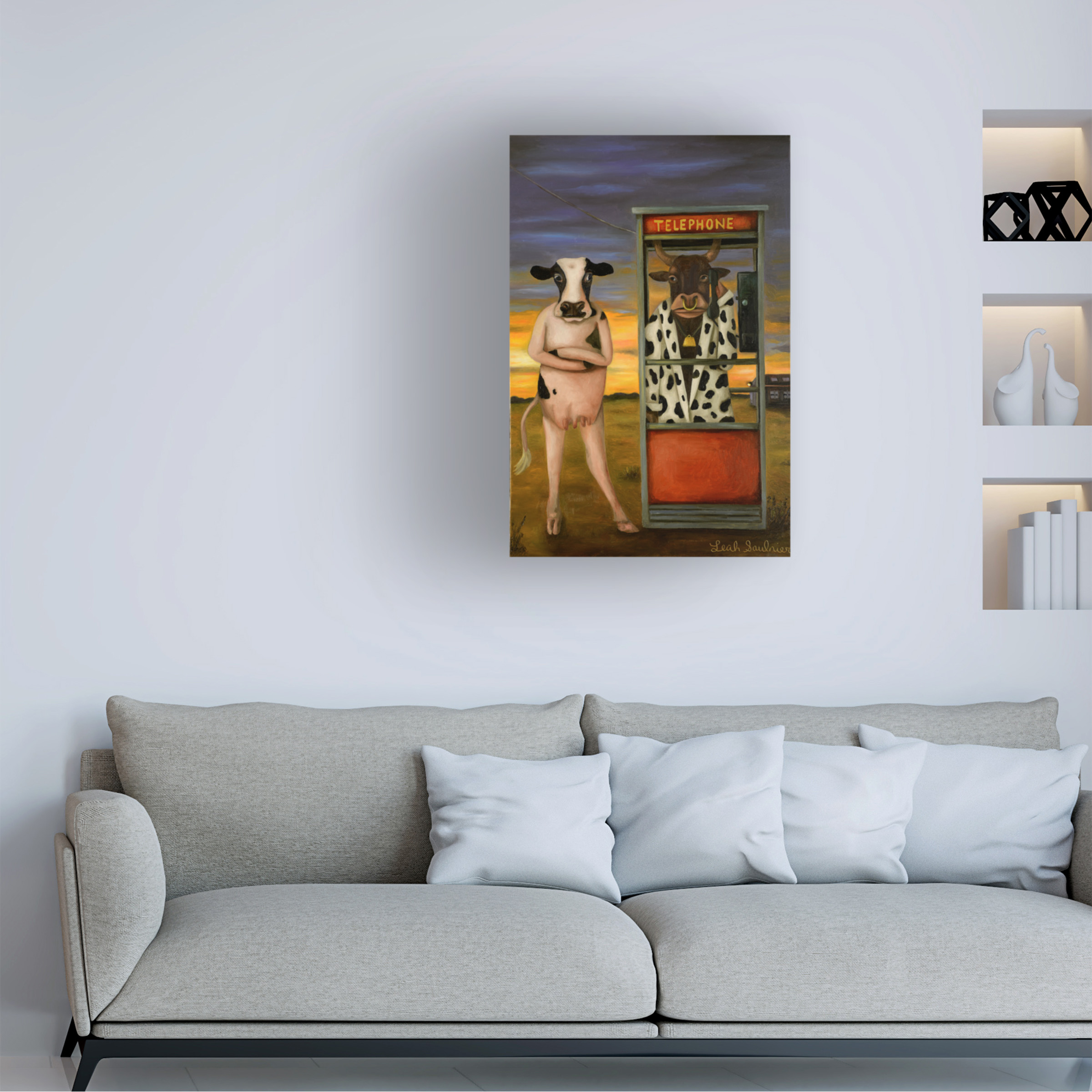 Trademark Fine Art 'Cattle Call' Canvas Art by Leah Saulnier