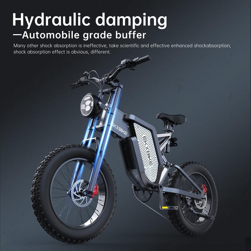 EKXBIKE X20 2000W Electric Bike‖35AH Removable Battery‖34MPH,75 Miles‖20" Fat Tire Mountain eBike for Adults