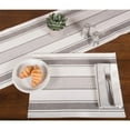 thumbnail image 2 of Up Country Grain Sack Cream Pewter Stripe Table Runner 14"x45" by Raghu, 2 of 2