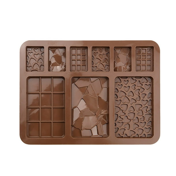 Molde de silicona para chocolate, molde para caramelos, molde para repostería, bandeja para cubitos de hielo con forma de corazón, moldes cuadrados para gelatina, molde para repostería DIY para