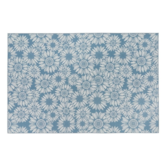 Park Designs Flower Garden Floral Blue Indoor Rug 4' x 6'