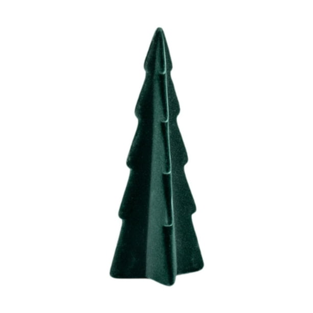 Estatua de cerámica artificial para centro de mesa de árbol de Navidad flocado Verde