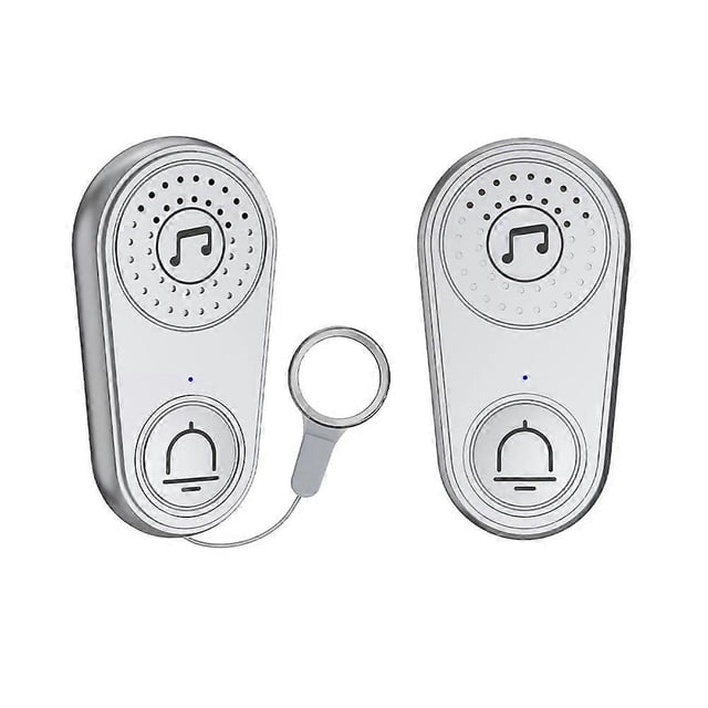 Wireless Intercom Call Button Doorbell for Disabled Older Child Call Silver