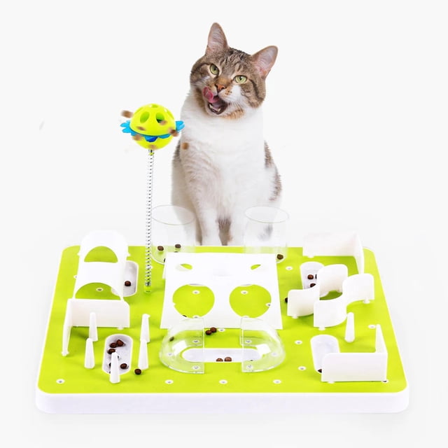 Juguete de laberinto de comida lenta para gatos, juguete interactivo para mascotas, alimentación lenta, fácil de limpiar, accesorios para mascotas,