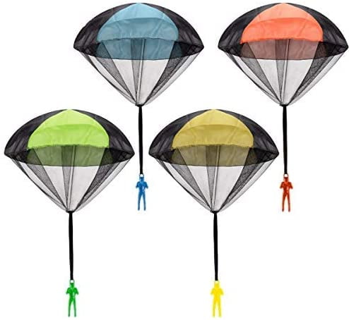 Tangle Free Throwing Toy Parachute No Battery nor Assembly Required,Outdoor Toys Gift for All Ages 6pcs Parachute Toys for Kids,Outdoor Childrens Flying Toys 