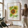 thumbnail image 3 of Italian Sunflower - Drawing Floral Flowers Botanical Nature Summer Unframed Wall Art Print 12 x 18 inches, 3 of 16