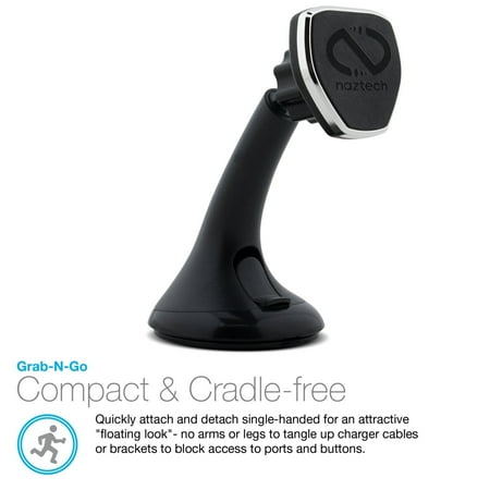 Naztech - MagBuddy Windshield Magnetic Mount for Most Cell Phones - Black