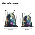 thumbnail image 2 of Kdxio Cosmic Cat In Window Print Drawstring Backpack Bag,Waterproof Draw String Back Sack, Gym Drawstring Bags Swim Bag For Unisex, 2 of 5