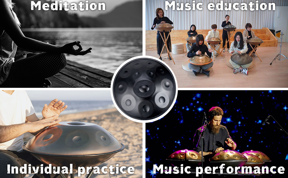 Handpan Drum in D Minor 440Hz 12 Notes 22 Inche Steel drum percussion instrument