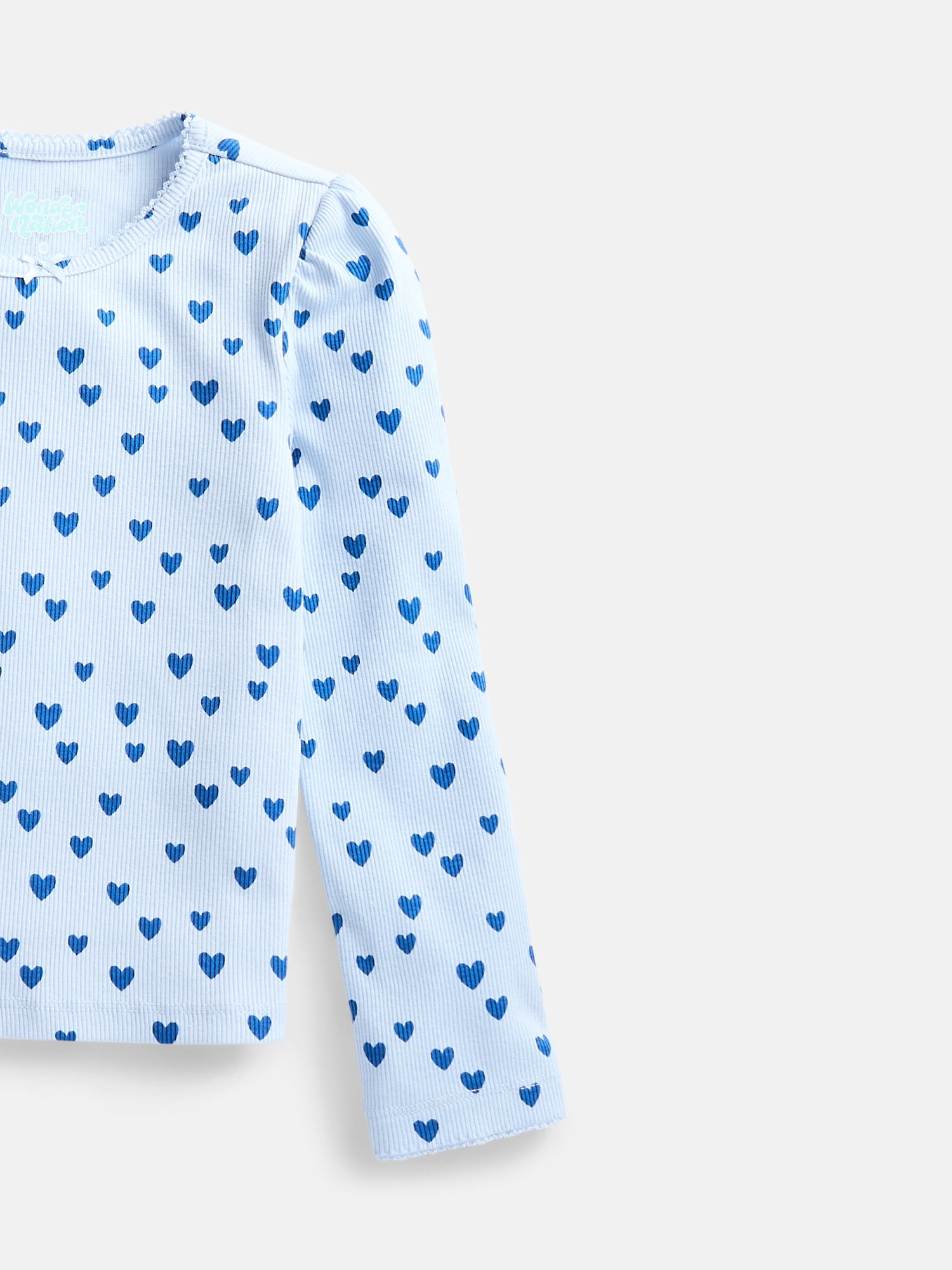 Wonder Nation Girls Crewneck Tee with Long Puff Sleeves, Sizes 4-10
