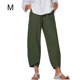 thumbnail image 1 of Mujer Pantalones Bolsillo Noveno Pantalones Pantalones deportivos holgados de pierna ancha, Verde, M Eigraketly AP002213-16, 1 of 5