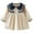 Beige, variant on JoyHoop Baby Toddler Girls Dress long Sleeve Vintage Collar Summer Casual Mini Dresses