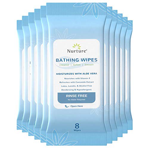 No Rinse Bathing Wipes by Nurture 192 Microwavable Adult Wash Cloths