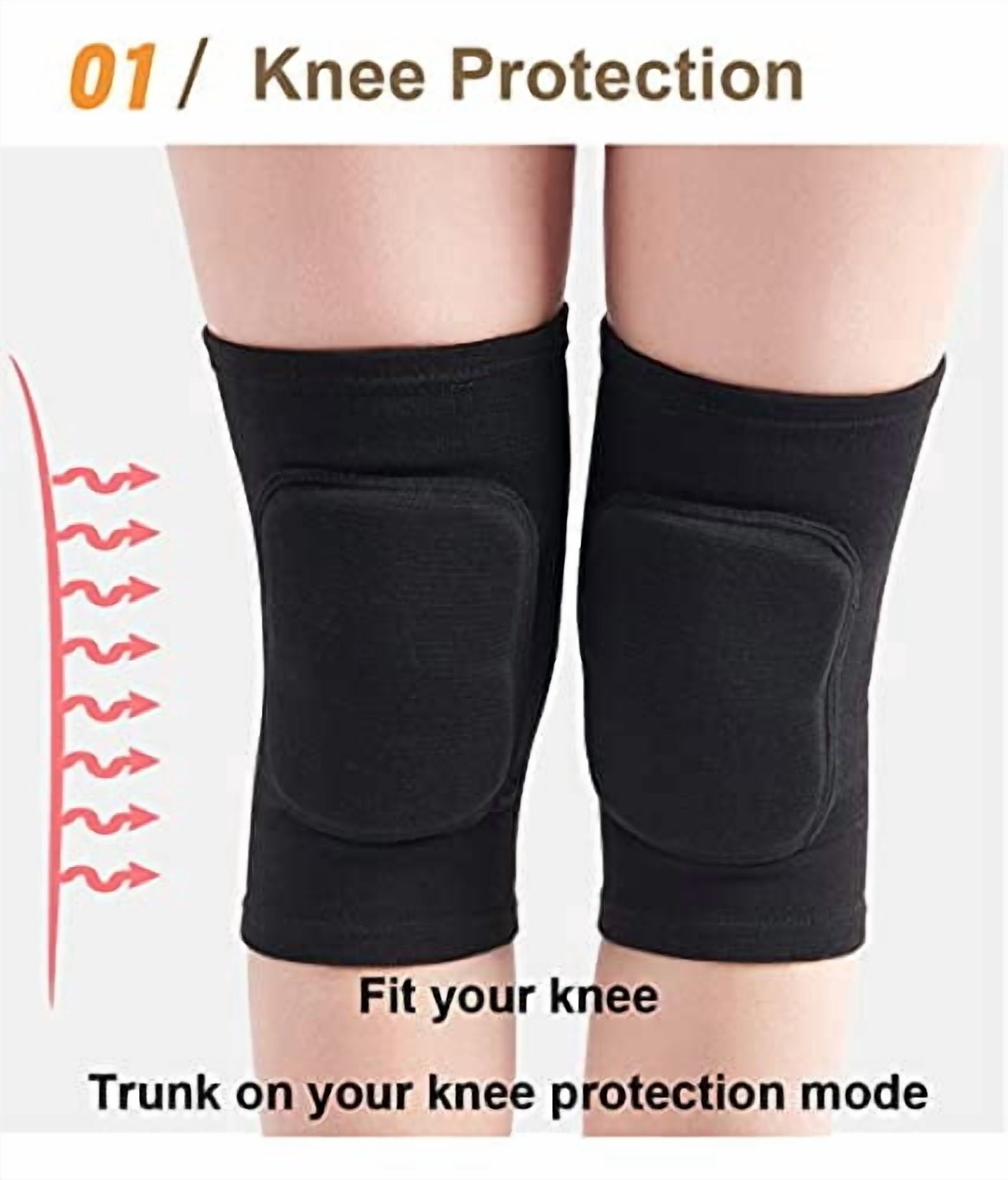 Jointown Knee Pads for Women, Dance Knee Pads Wrestling Knee Pads Basketball Knee Pads Volleyball Knee Pads for Women, Knee Protector Soft Knee Pads for Work (Black, M)
