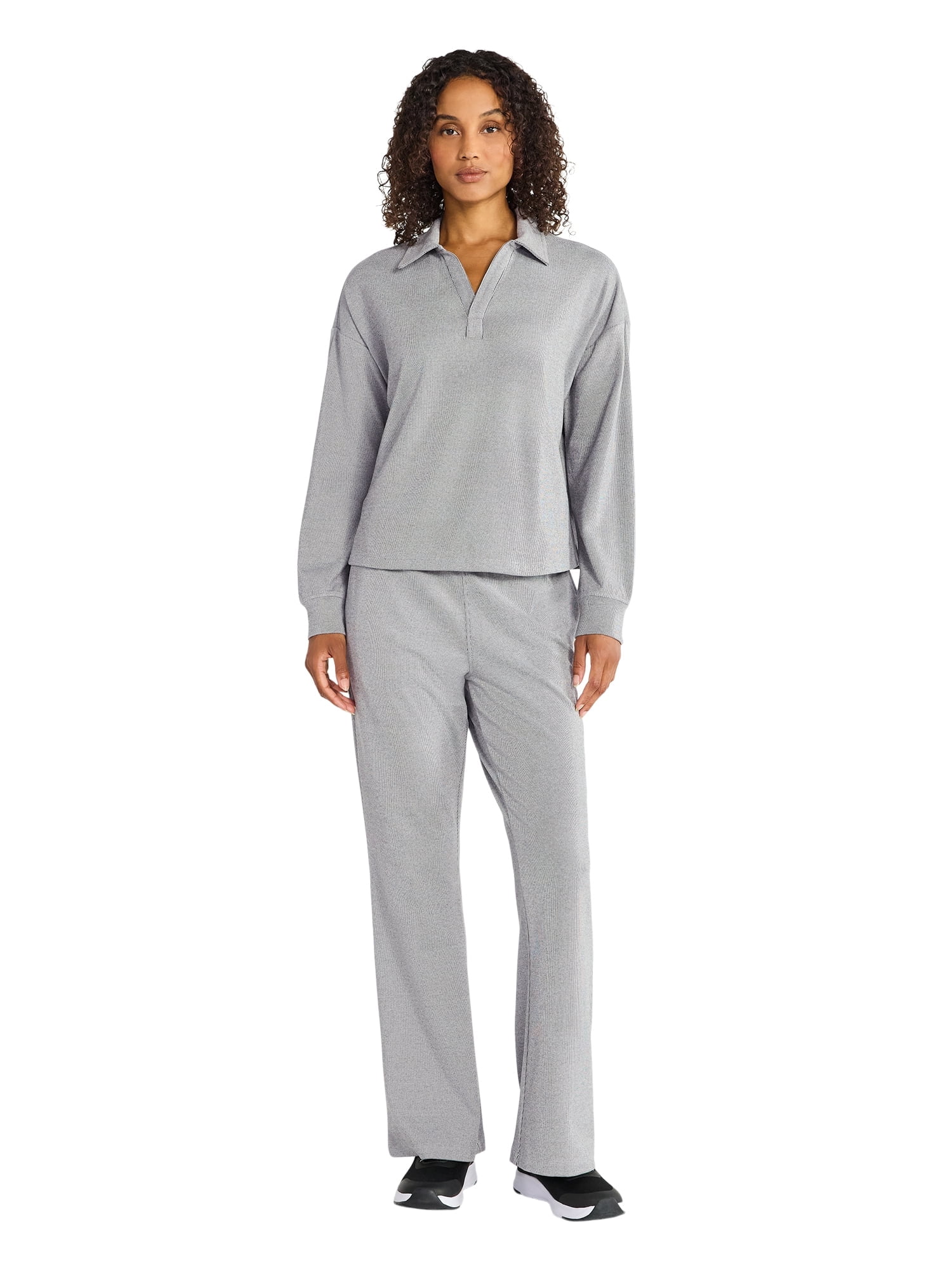 Athletic Works Women's Bi-Color Top with Long Sleeves, Sizes XS-XXXL