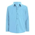 thumbnail image 2 of LiiYii Kids Boys Long Sleeve Button Down Dress Shirt Formal Uniform Turn Down Collar Tops Solid Color Blouse Light Blue 7-8, 2 of 5
