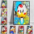 thumbnail image 2 of Graffiti Canvas Disney Mickey Mouse and Donald Duck Canvas Print Painting Coloful Wall Art Poster Pictures for Living Room Decor60x90cm No Frame Gao Jinjia LED, 2 of 2