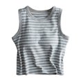 thumbnail image 5 of vigerkar Womens Built in Bra Tank Tops Ribbed Sleeveless Summer Basic Tops (Grey, XL), 5 of 8