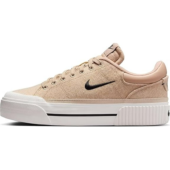 Nike Court Legacy Lift Women's Shoes (FZ2606-200, Hemp/Sail/Sanddrift/Black) Size 11