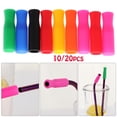 thumbnail image 5 of 10/20pcs Bar Reusable stainless steel Teeth Protector Straw sleeve straws cap drinking straw silicone cover 8MM-20PCS, 5 of 8
