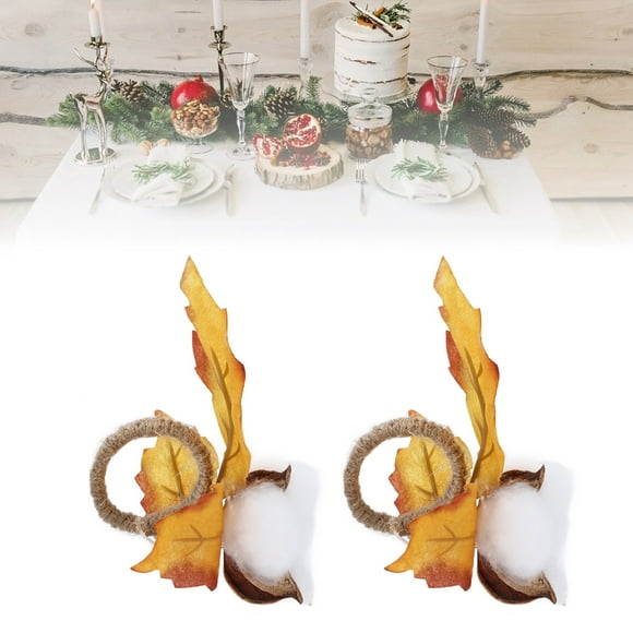 CHICIRIS Napkin Buckle,Home Supplies,2Pcs Innovative Napkin Decorative Simulation Flower Napkin Holder for Wedding Birthday