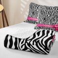 thumbnail image 4 of Manfei Wild Zebra Lines Print Quilt King,Pink Ribbon Bowtie King Coverlet Set,3pcs,1 Bedspread and 2 Pillowcases, 4 of 7
