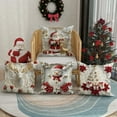 thumbnail image 4 of Juego de 4 fundas de cojín navideñas e invernales | Decoración navideña con diseños de renos y copos de nieve | Poliéster cepillado suave para sofá cama y sala de estar, 4 of 8