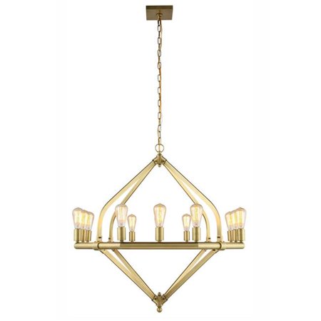 

Elegant Lighting 36 x 39 in. Illumina 12 light Burnished Brass Pendant
