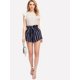 thumbnail image 5 of Pantalones cortos de playa de verano a rayas con cintura elástica informal para mujer Namotu CZMR-YX204-8, 5 of 6