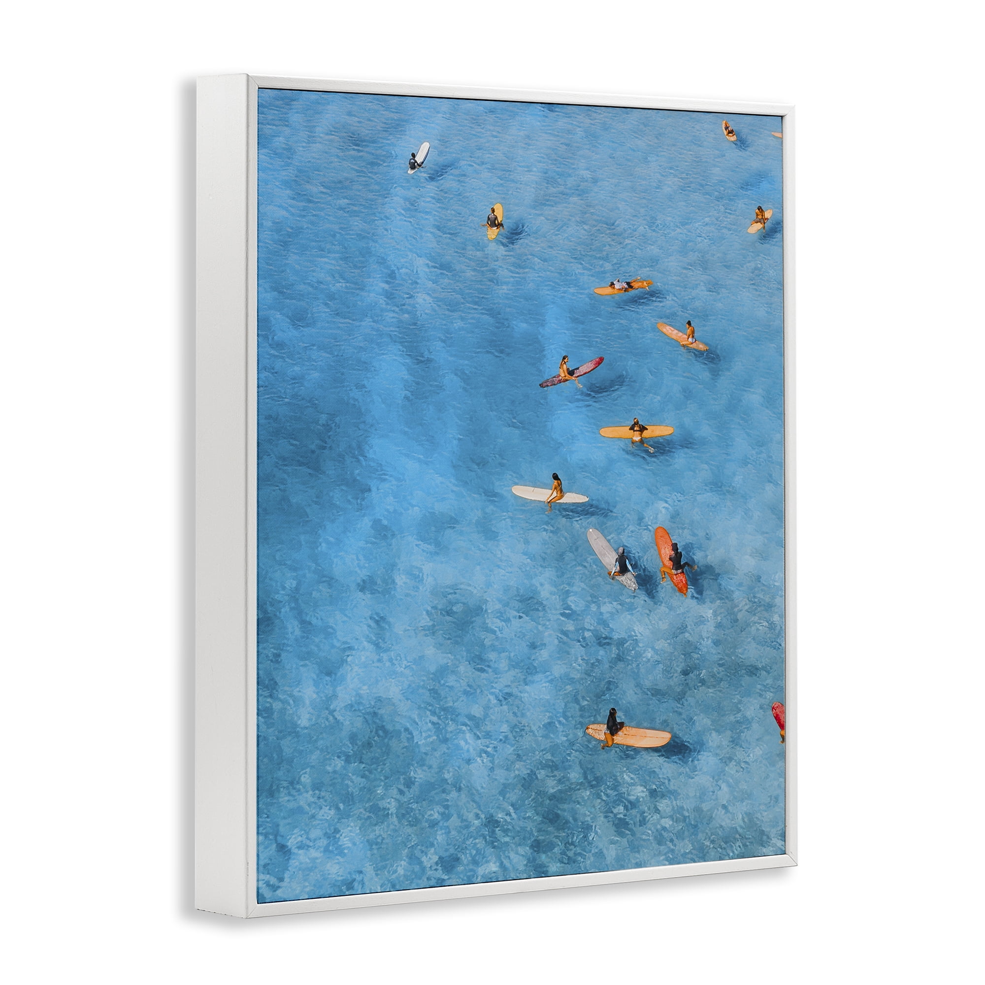 Stupell Industries Leisurely Surfers on Sea White Framed Giclee Art, design by Jesse Keith