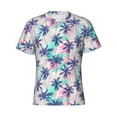 thumbnail image 4 of Vsdgher Palm Leaves Print Men's Dry Fit Mesh Athletic Shirts Moisture Wicking Tennis T-Shirt Tops, 4 of 9
