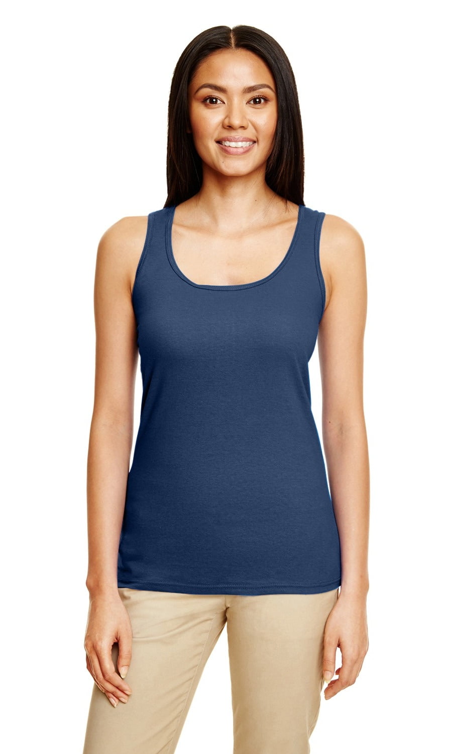 Gildan The Gildan Ladies Softstyle 45 oz Racerback Tank Top NAVY L