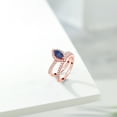thumbnail image 4 of Gem Stone King 18K Rose Gold Plated Silver Ring Marquise Blue Sapphire and Moissanite (1.15 Cttw, Size 8), 4 of 5