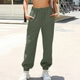 thumbnail image 3 of LWavelet Waffle Fabric Loose Lounge Pants Women Daily Casual Wear Army Green XL, 3 of 4