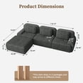 thumbnail image 2 of IDEALSOUL Sectional Sofa, 118" L-Shaped Modular Cloud Couch, Unique Chenille Fabric Couches and Sofas, Compression Sofa No Assembly Required(Gray), 2 of 13