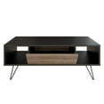 thumbnail image 4 of Mistico 47" Metal Wood Rectangle Coffee Table, Black & Walnut, 4 of 5