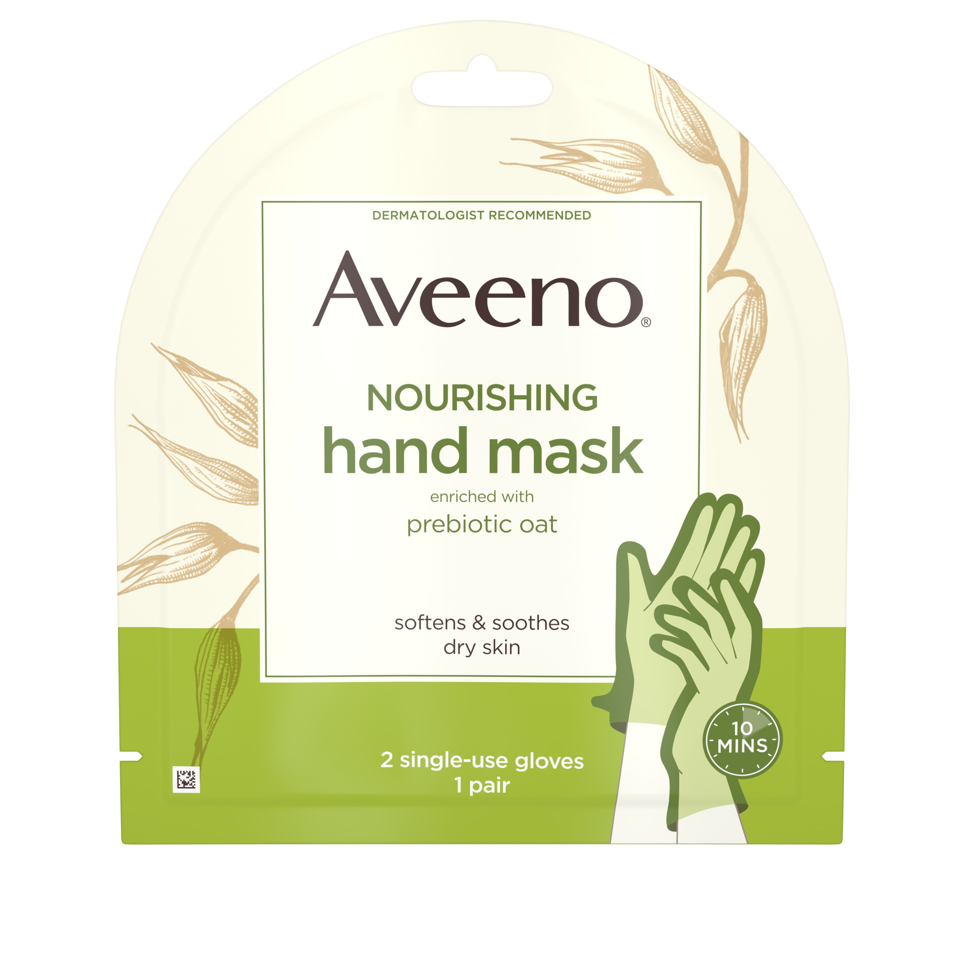 Aveeno Moisturizing Hand Therapy Mask with Oat, 1 Pair of Gloves