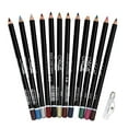 thumbnail image 1 of DC-BEAUTIFUL Juego de 12 Uds. De lápiz delineador de ojos de 12 colores, lápiz de cejas resistente al agua, cosméticos con sacapuntas, 1 of 5