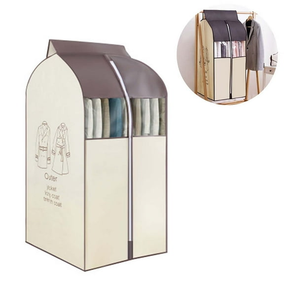 Storage Bag 1 Hanging Clothes Bag Garment Bag Organizer Storage With Clear Pvc Garment Rack Cover Clothes Cover for Suit Coats Jackets Dress Closet Storage Home Textile Storage