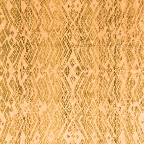 Ahgly Company Indoor Square Solid Orange Modern Area Rugs, 8' Square