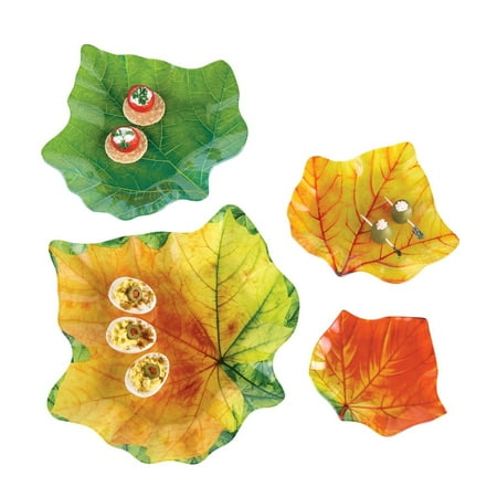 Leaf Serving Dish - Autumn Leaf Plates Glass Serving Dishes - Set of 4