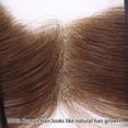 thumbnail image 5 of Human Hair Frontal Hairline PU Base Men Toupee 180% Density V Loop Straight Forehead Hairpiece, 5 of 6