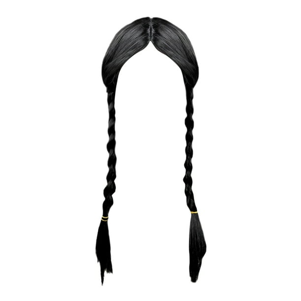 Disfraz de Halloween Pelucas de cosplay Peluca negra Juguetes Tamaño universal como regalo para niños JShteea El nuevo