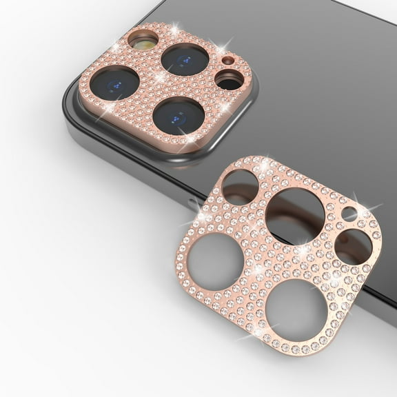 Camera Lens Protector Designed For iPhone 12 Pro Max Rose Gold Diamond