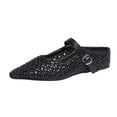 thumbnail image 2 of hoksml Women's Crochet Pointed Toe Mules, Adjustable Buckle Strap, Low Heel Casual Shoes, 2 of 9