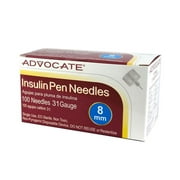 Advocate Pen Needle 31G 8mm 5/16" 100 count (Pack of 12)