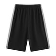thumbnail image 2 of Boy Shorts Kids Solid Basketball Shorts Stretch Elastic Waist Black 4-5Y, 2 of 4