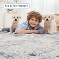 thumbnail image 6 of Washable Rugs 8x10 Area Rugs for Living Room,Modern Abstract Rugs for Bedroom,Large Carpets,Ultra Soft Faux Wool Retro Dining Room Rug,Non Slip&Non-Shedding Low Pile Print Rug- Royal Blue-brown-beige, 6 of 7